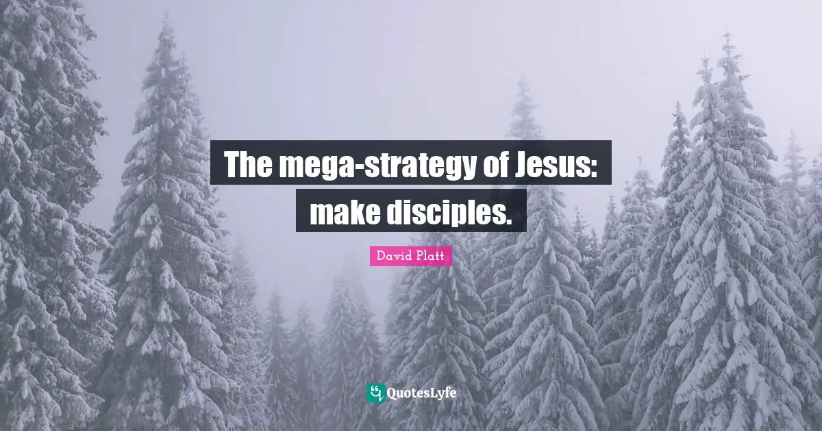 The mega-strategy of Jesus: make disciples.