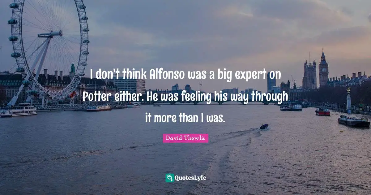 I don't think Alfonso was a big expert on Potter either. He was feeling his way through it more than I was.