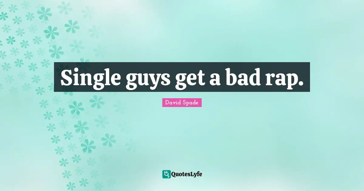 David Spade Quotes: "Single guys get a bad rap."