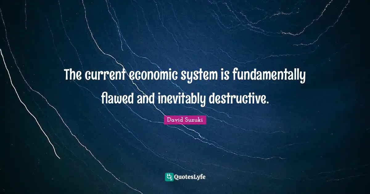 The current economic system is fundamentally flawed and inevitably destructive.