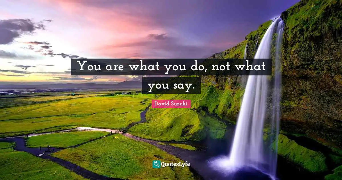 Word Of Mouth Quotes: "You are what you do, not what you say."