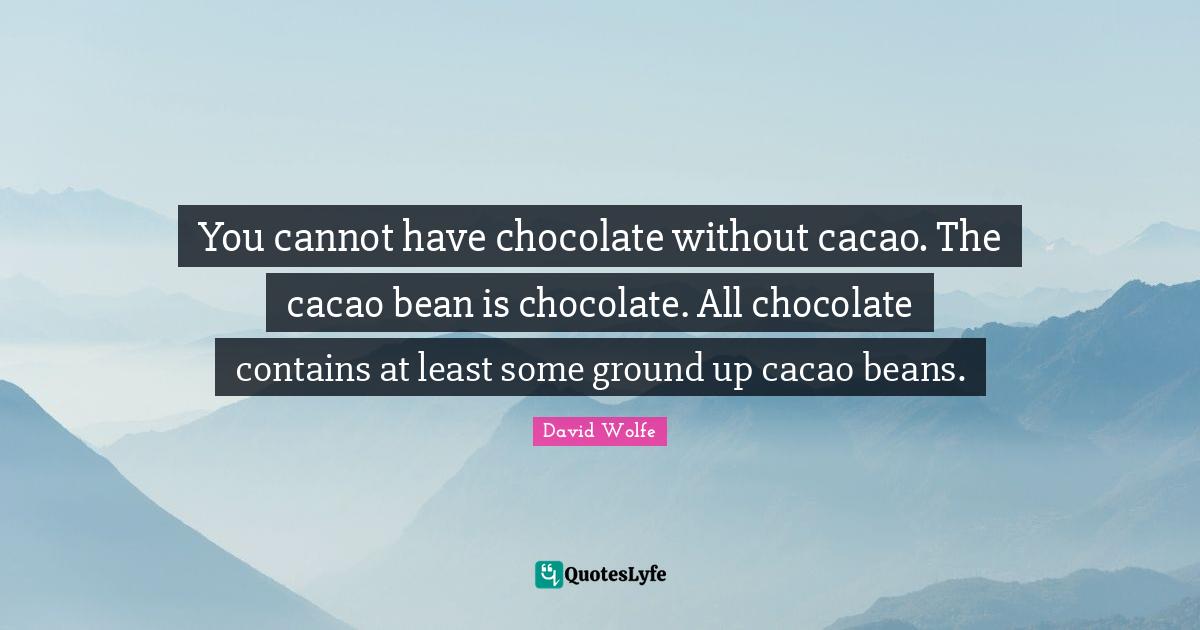 You cannot have chocolate without cacao. The cacao bean is chocolate