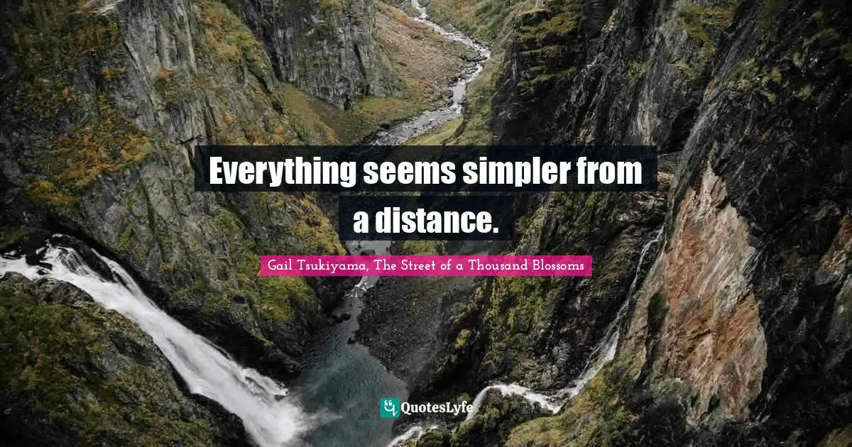 Everything seems simpler from a distance.