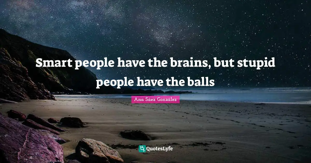 Smart people have the brains, but stupid people have the balls