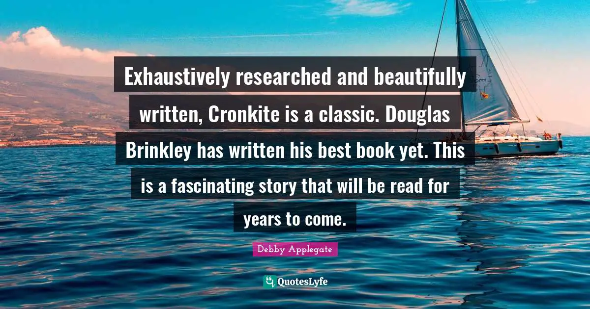 Exhaustively researched and beautifully written, Cronkite is a classic. Douglas Brinkley has written his best book yet. This is a fascinating story that will be read for years to come.
