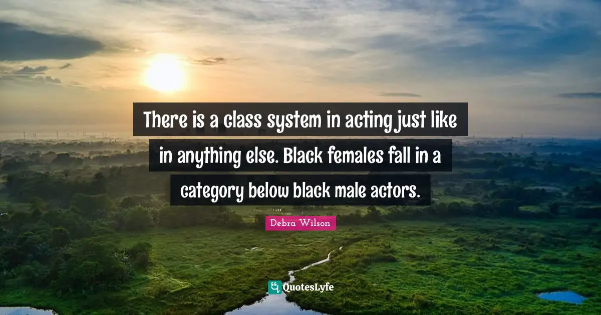 There is a class system in acting just like in anything else. Black females fall in a category below black male actors.