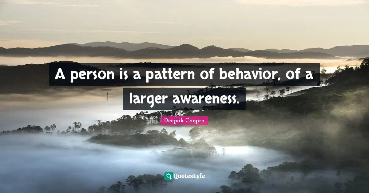 A person is a pattern of behavior, of a larger awareness.