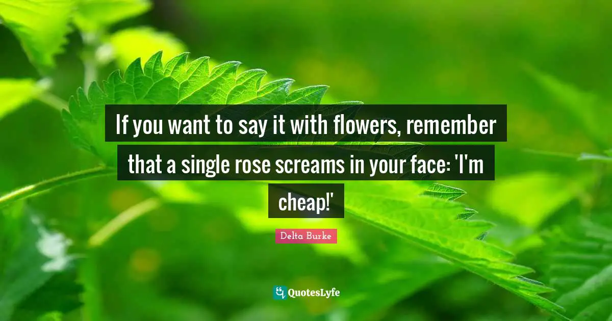 If you want to say it with flowers, remember that a single rose screams in your face: 'I'm cheap!'