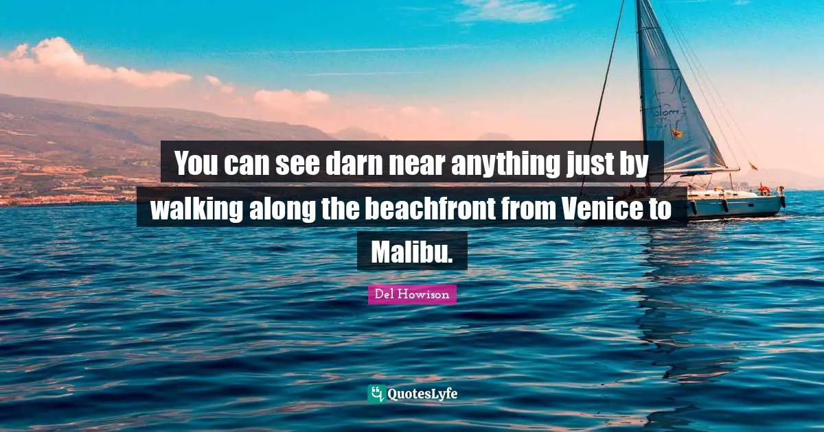 You can see darn near anything just by walking along the beachfront from Venice to Malibu.