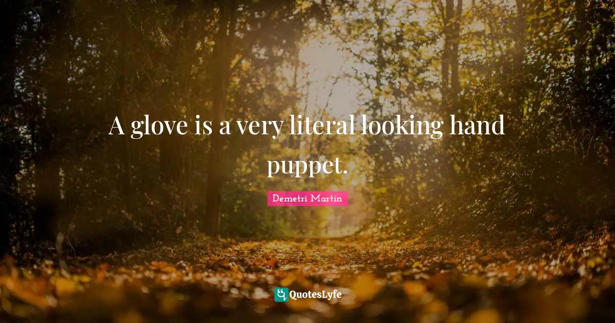 A glove is a very literal looking hand puppet.
