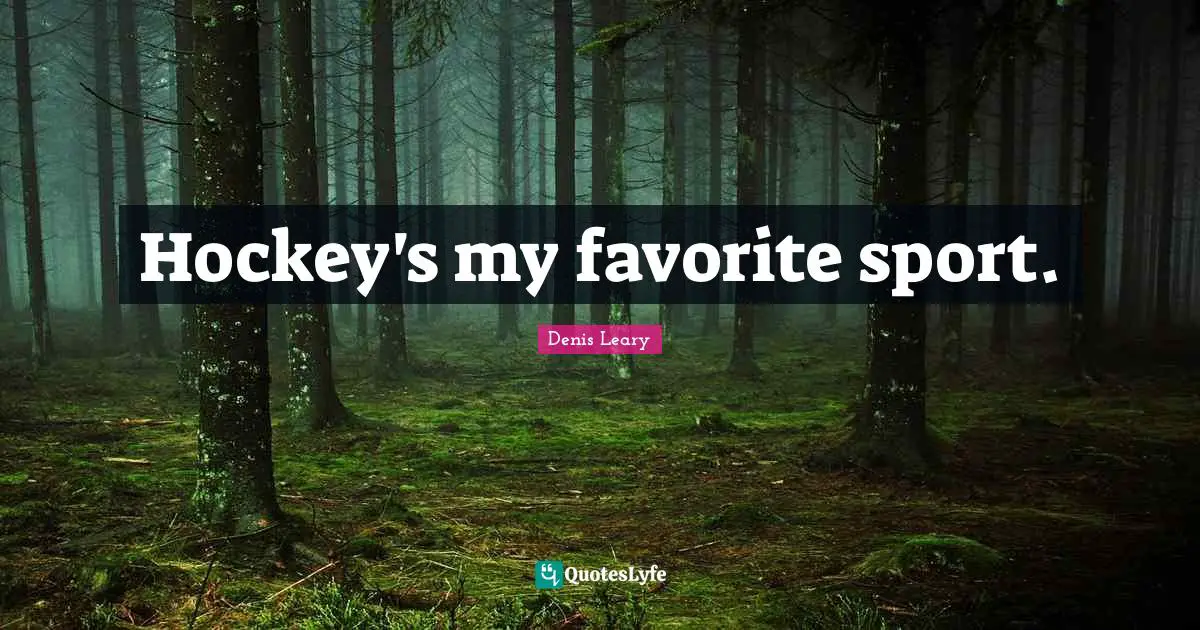 Hockey's my favorite sport.