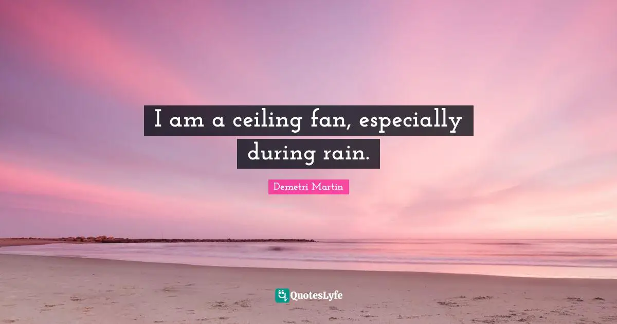 I am a ceiling fan, especially during rain.