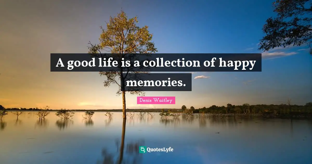 A good life is a collection of happy memories.