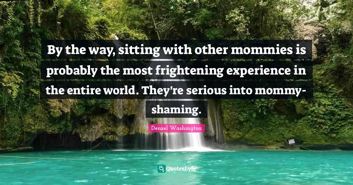 By the way, sitting with other mommies is probably the most frightening experience in the entire world. They're serious into mommy-shaming.