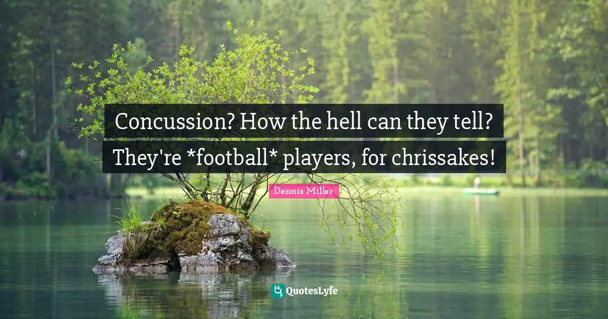 Concussion? How the hell can they tell? They're *football* players, for chrissakes!