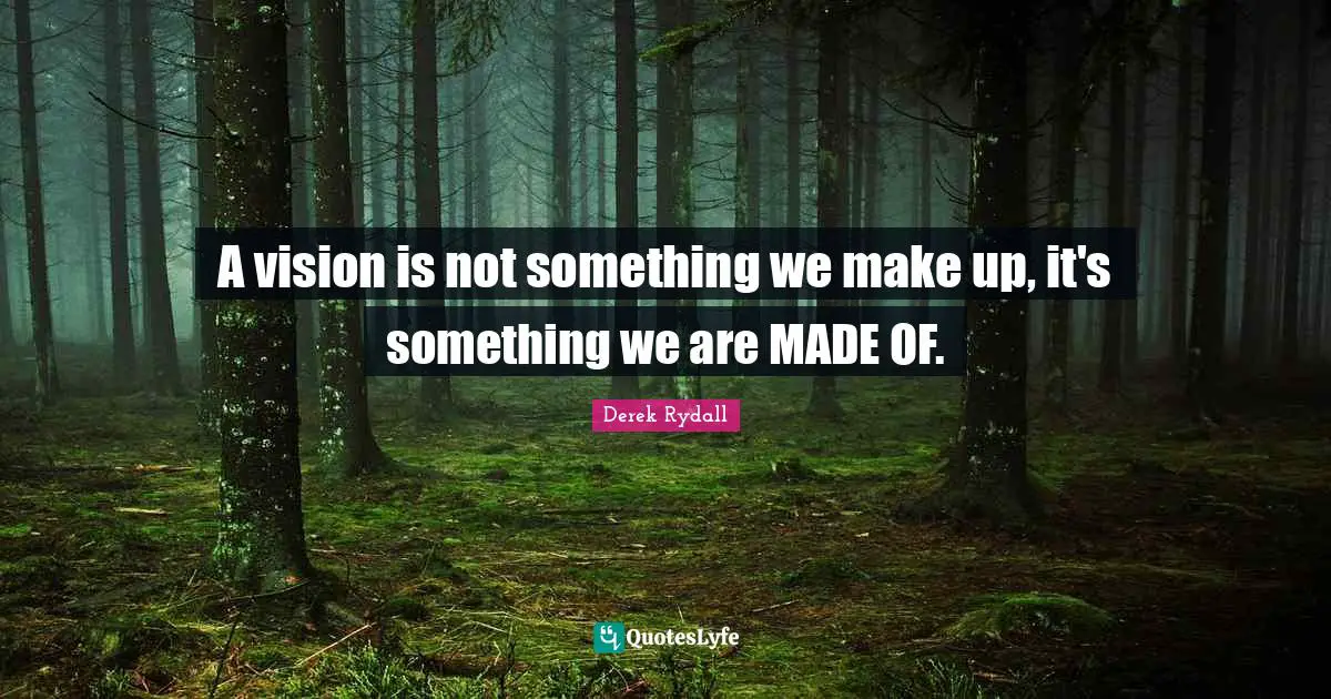A vision is not something we make up, it's something we are MADE OF.