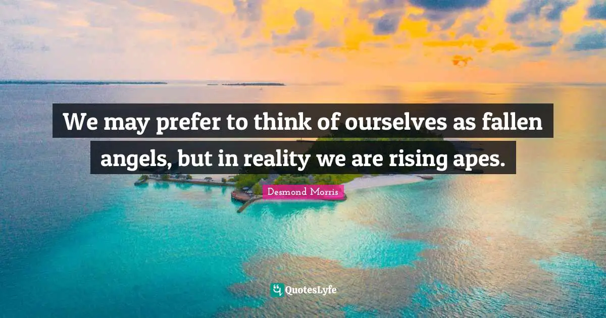 Rising Quotes: "We may prefer to think of ourselves as fallen angels, but in reality we are rising apes."