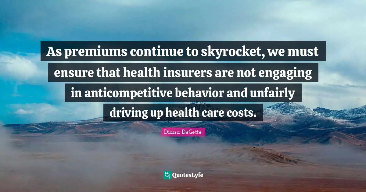 As premiums continue to skyrocket, we must ensure that health insurers are not engaging in anticompetitive behavior and unfairly driving up health care costs.