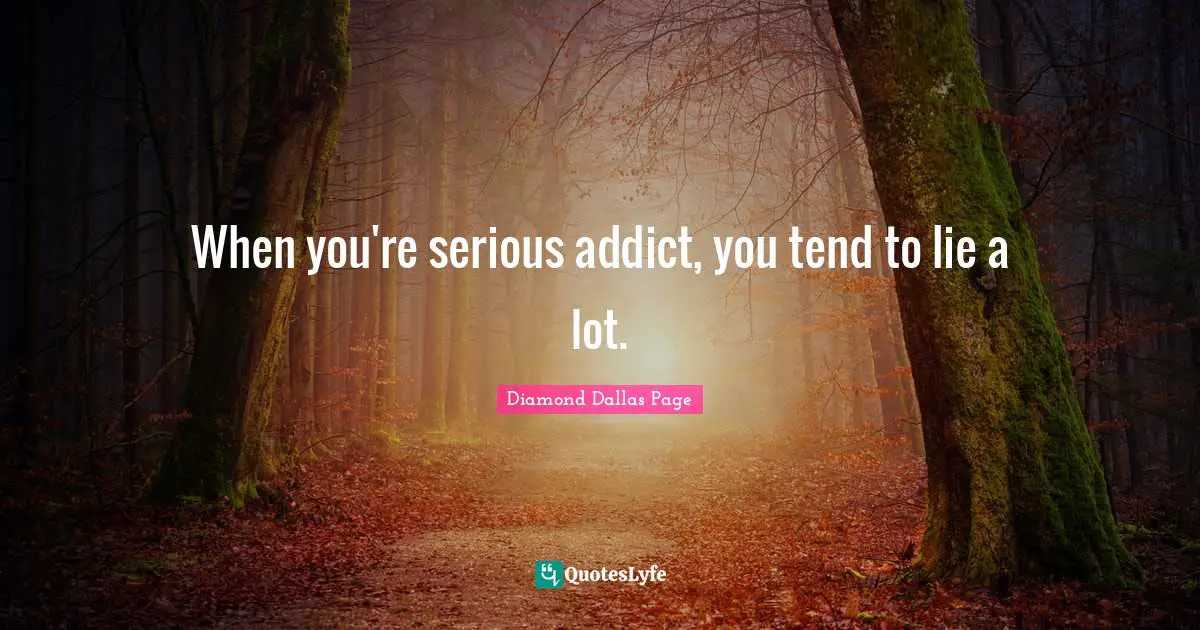 When you're serious addict, you tend to lie a lot.
