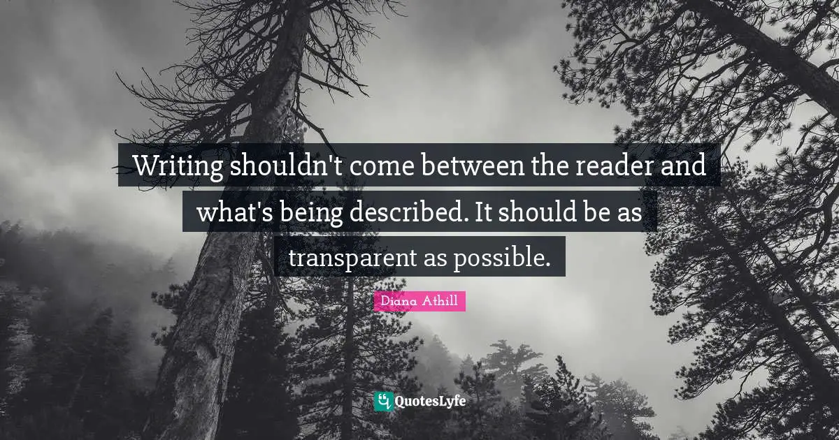 Writing shouldn't come between the reader and what's being described. It should be as transparent as possible.