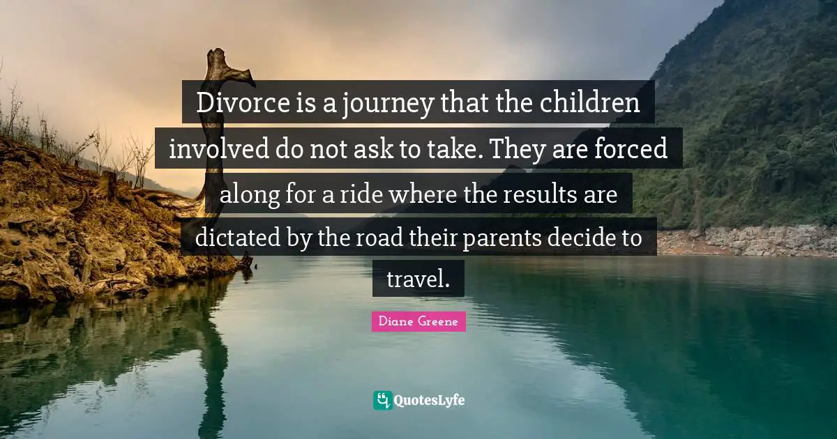 Divorce is a journey that the children involved do not ask to take. They are forced along for a ride where the results are dictated by the road their parents decide to travel.