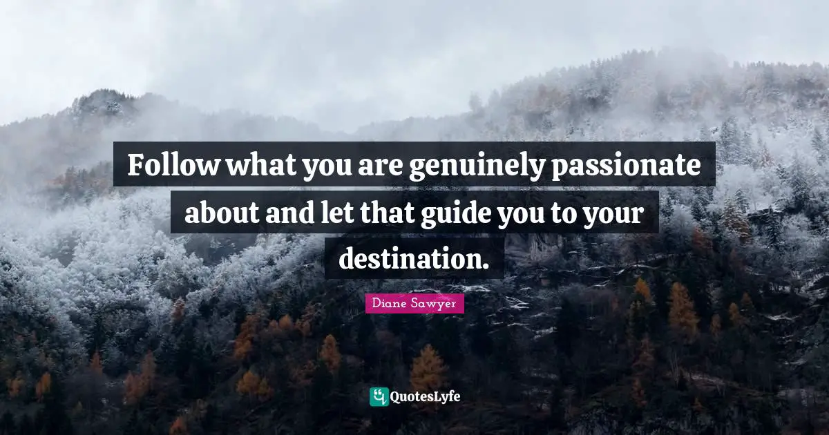 Follow what you are genuinely passionate about and let that guide you to your destination.