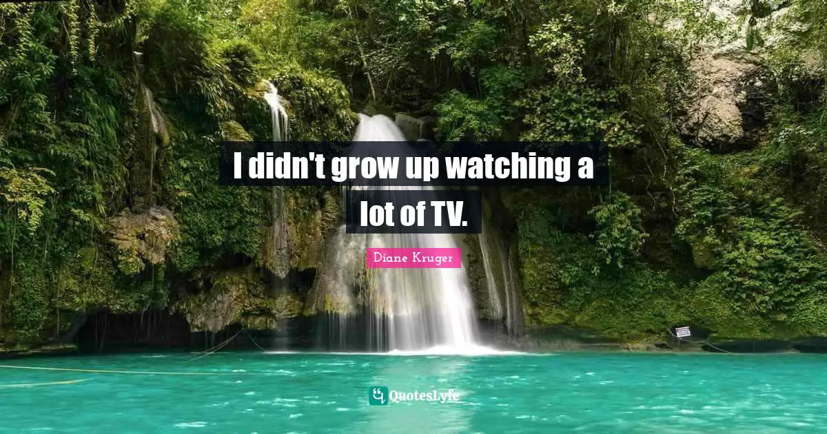 I didn't grow up watching a lot of TV.
