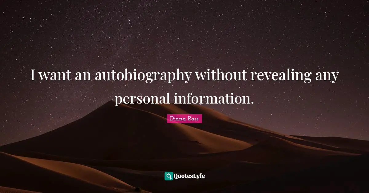 I want an autobiography without revealing any personal information.