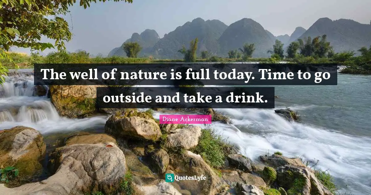 The well of nature is full today. Time to go outside and take a drink.
