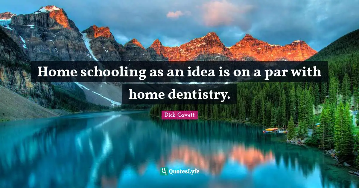 Schooling Quotes: "Home schooling as an idea is on a par with home dentistry."