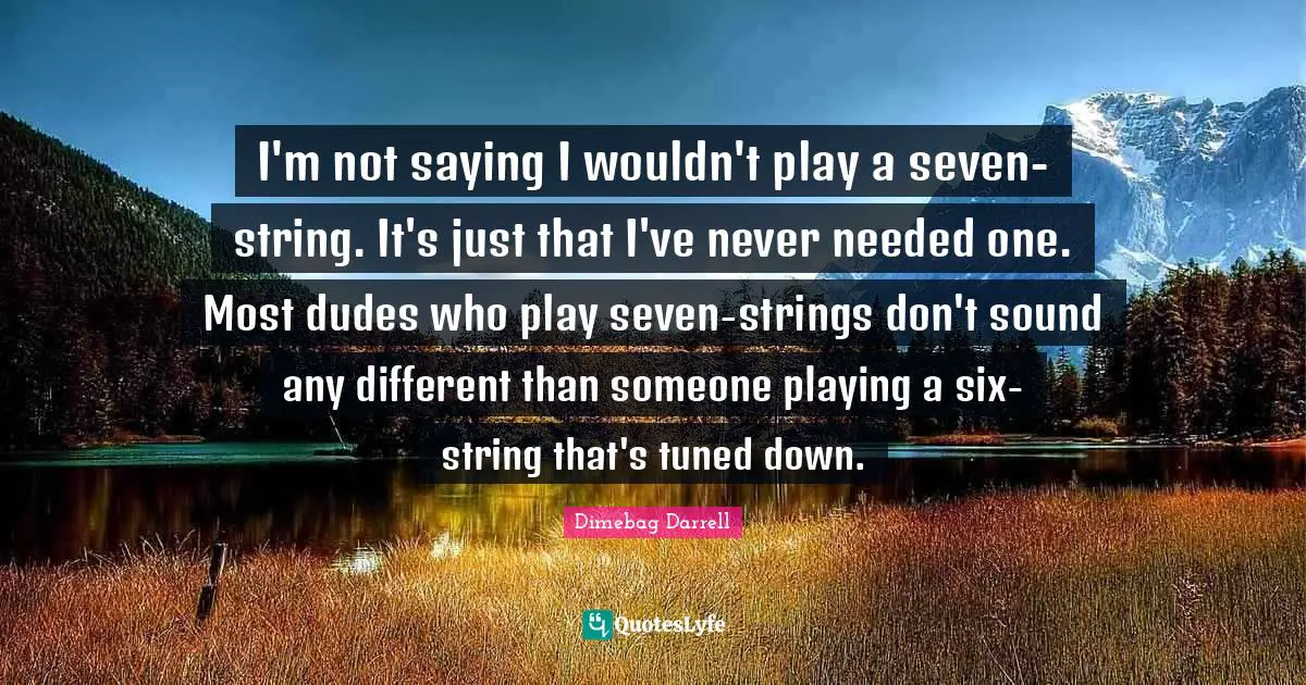 I'm not saying I wouldn't play a seven-string. It's just that I've never needed one. Most dudes who play seven-strings don't sound any different than someone playing a six-string that's tuned down.