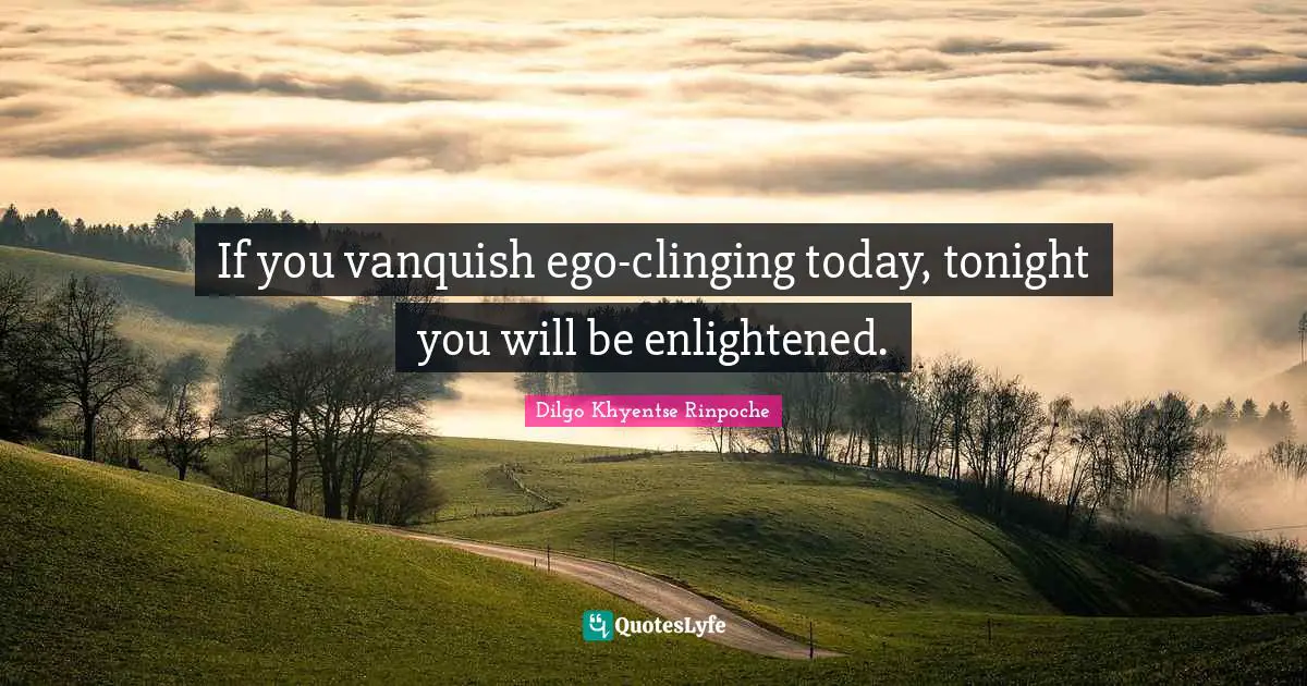 Enlightened Quotes: "If you vanquish ego-clinging today, tonight you will be enlightened."