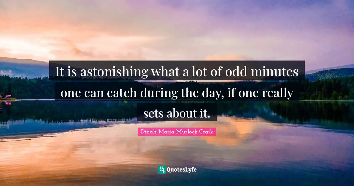 It is astonishing what a lot of odd minutes one can catch during the day, if one really sets about it.