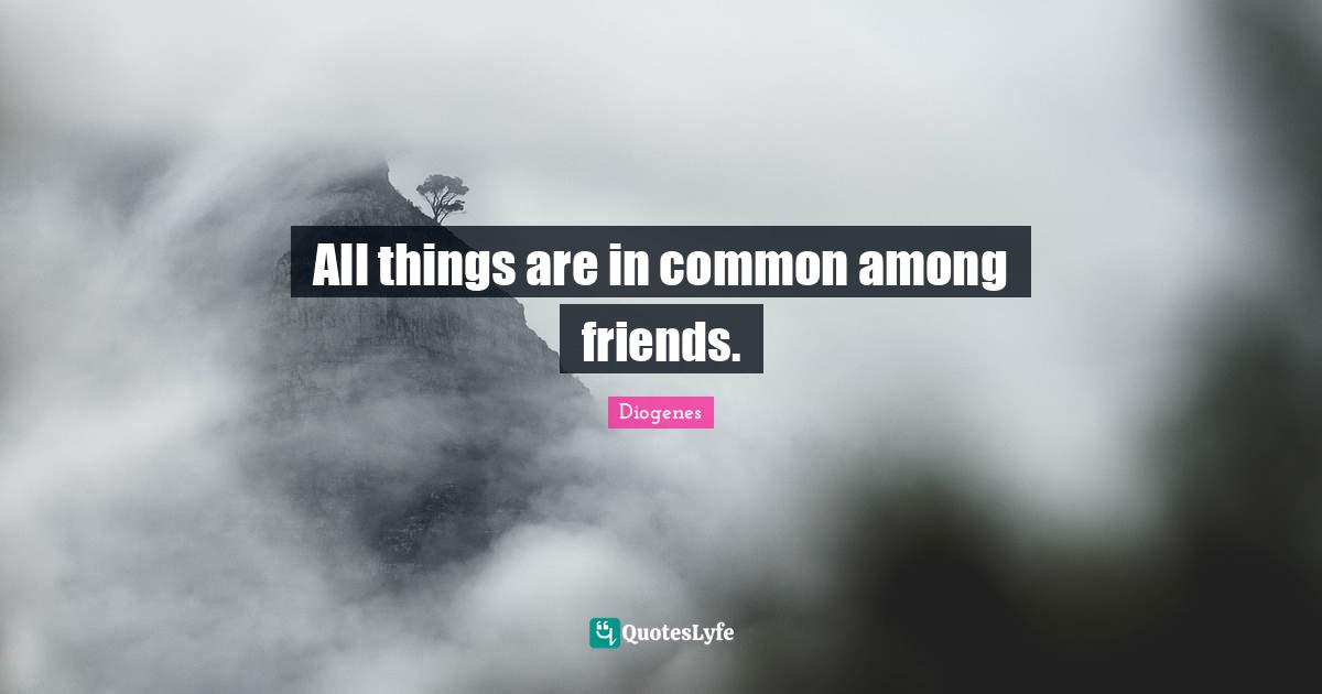 All things are in common among friends.