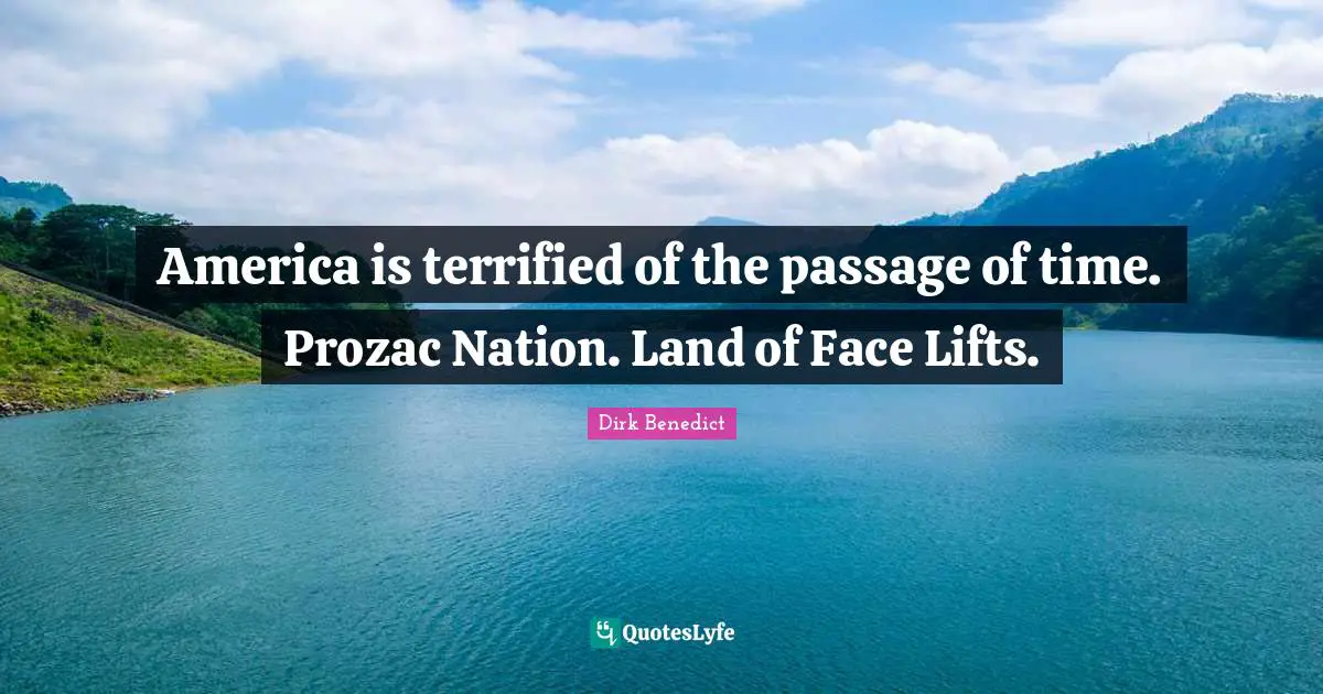 Terrified Quotes: "America is terrified of the passage of time. Prozac Nation. Land of Face Lifts."