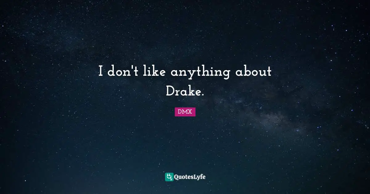 I don't like anything about Drake.