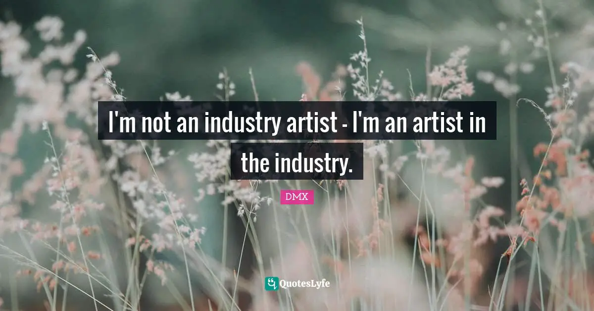 I'm not an industry artist - I'm an artist in the industry.