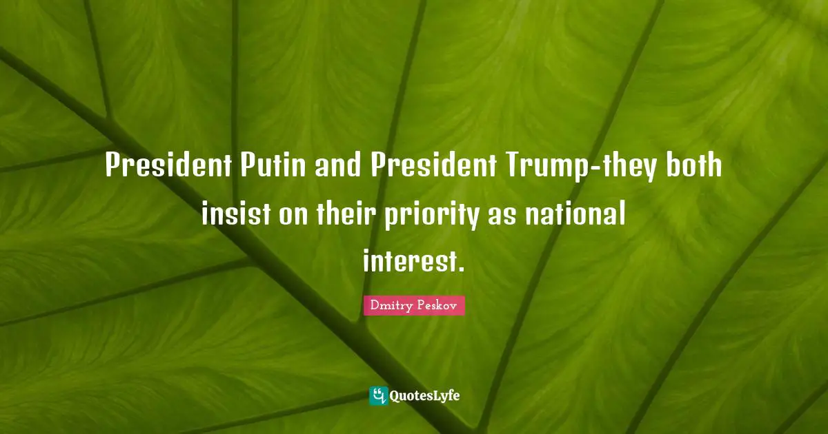 President Putin and President Trump-they both insist on their priority as national interest.