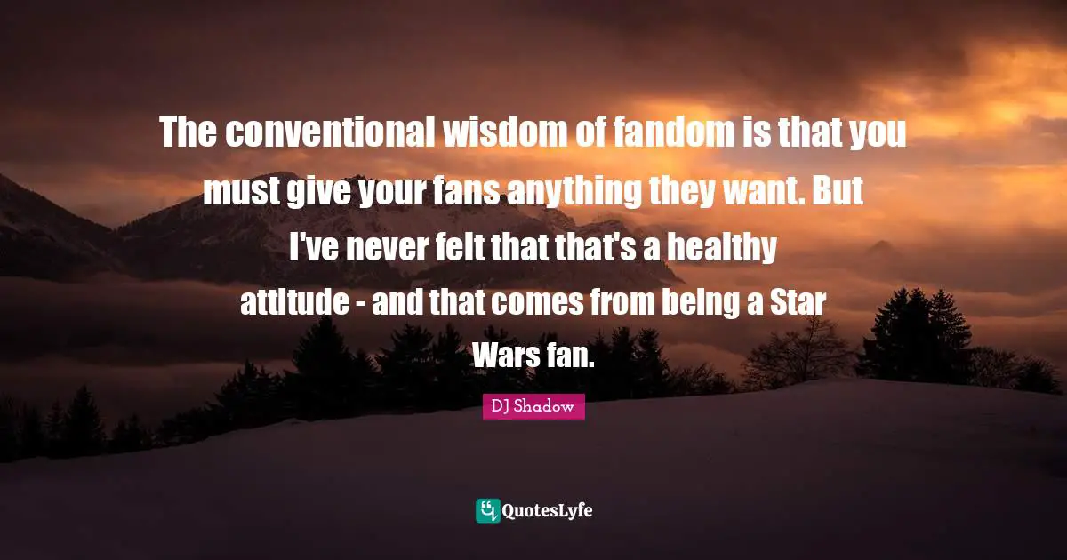 The conventional wisdom of fandom is that you must give your fans anything they want. But I've never felt that that's a healthy attitude - and that comes from being a Star Wars fan.