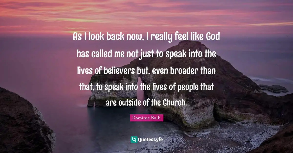 As I look back now, I really feel like God has called me not just to speak into the lives of believers but, even broader than that, to speak into the lives of people that are outside of the Church.