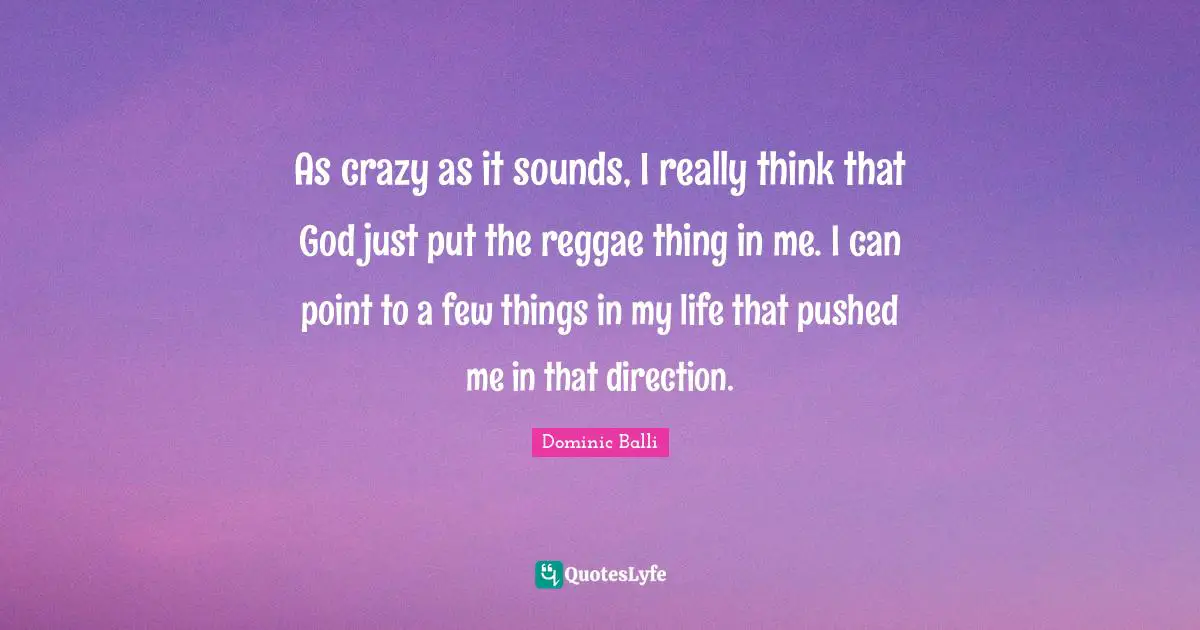 As crazy as it sounds, I really think that God just put the reggae thing in me. I can point to a few things in my life that pushed me in that direction.
