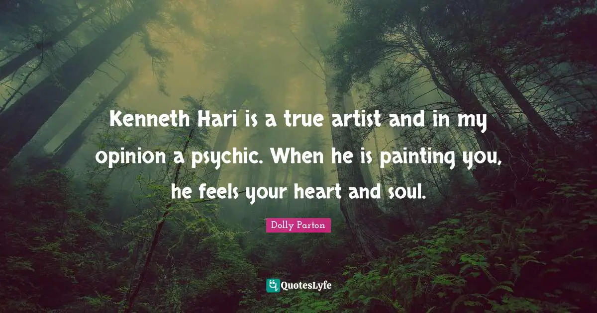 Kenneth Hari is a true artist and in my opinion a psychic. When he is painting you, he feels your heart and soul.