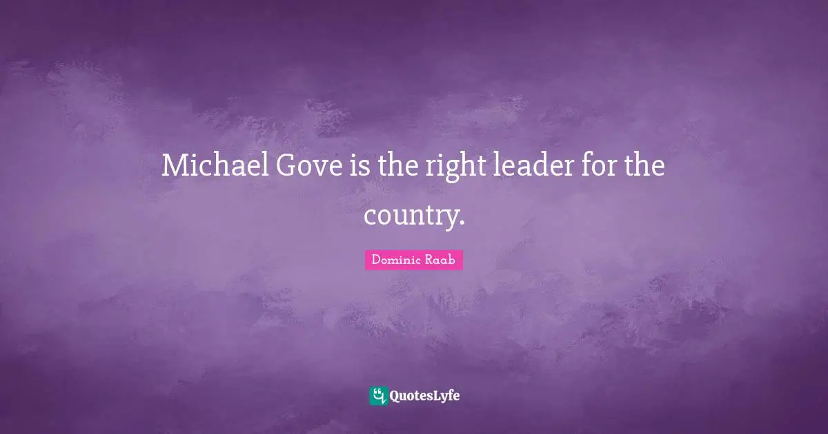 Michael Gove is the right leader for the country.