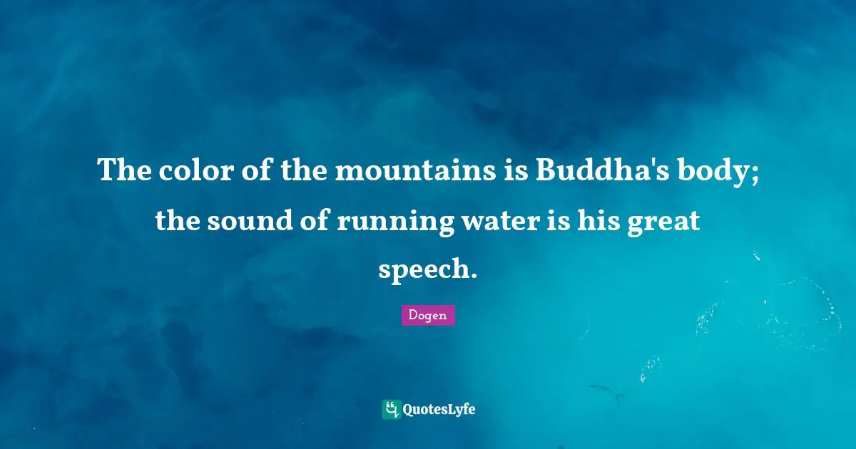 The color of the mountains is Buddha's body; the sound of running water is his great speech.
