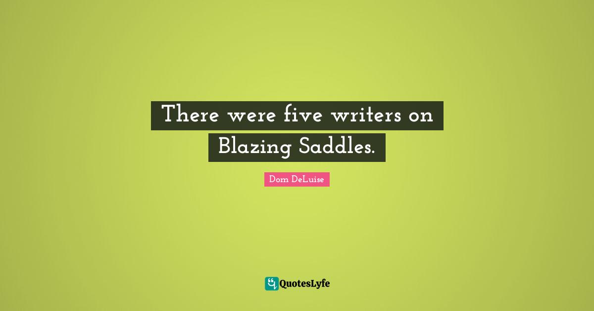 There were five writers on Blazing Saddles.