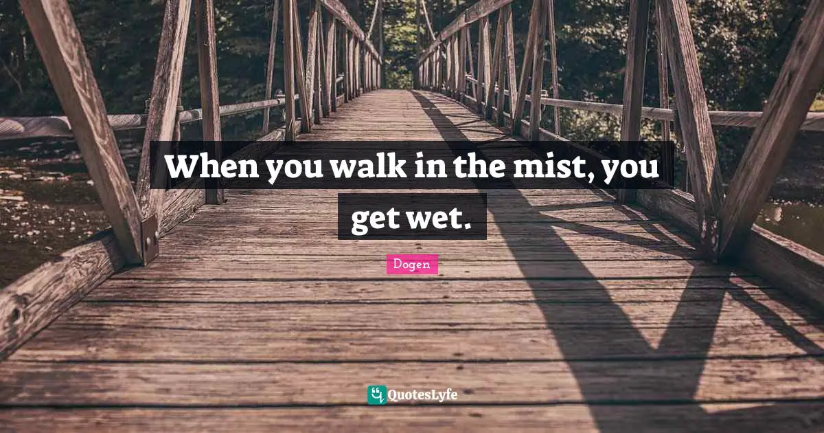 When you walk in the mist, you get wet.