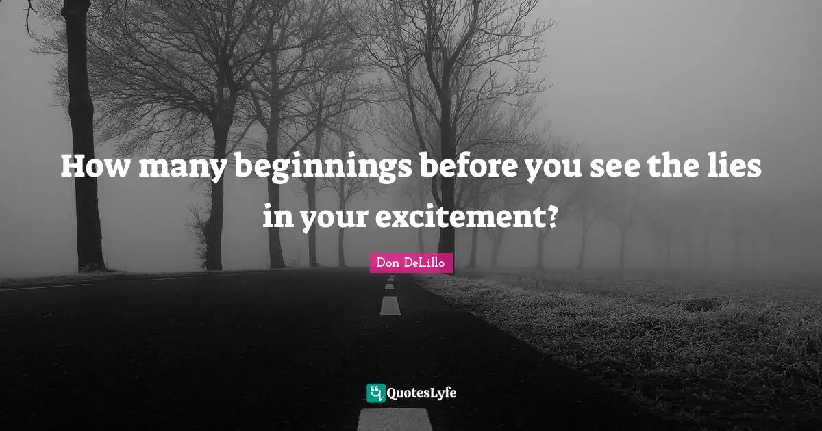 How many beginnings before you see the lies in your excitement?