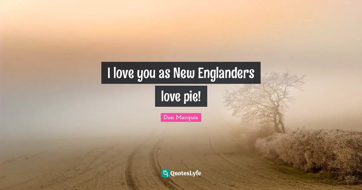 I love you as New Englanders love pie!