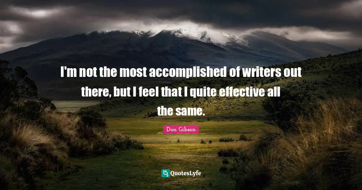 I'm not the most accomplished of writers out there, but I feel that I quite effective all the same.