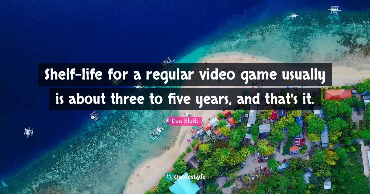 Shelf-life for a regular video game usually is about three to five years, and that's it.